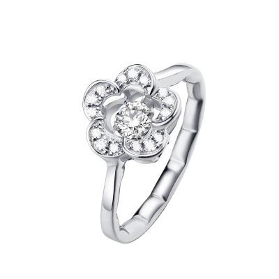 China CLASSIC EXPLOSION SIEGE fashion jewelry! Dancing Wintersweet Diamond Accent Cubic Zircon Flower Rings for sale