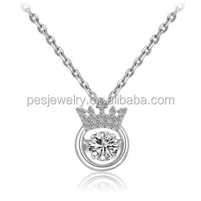 China CLASSIC PED fine jewelry! Dance Diamond Crown Pendant Necklace for sale