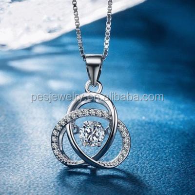 China CLASSIC EXPLOSION SIEGE fashion jewelry! Dance Diamond Accent Twist Pendant Necklace (PES3-1264) for sale