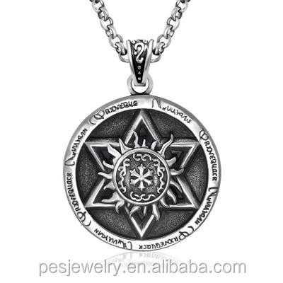 China Vintage PED Jewish Jewelry! Vintage Relief Star of David Men Pendant Necklace (PES3-1267) for sale