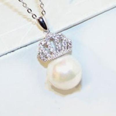 China CLASSIC EXPLOSION SIEGE fashion jewelry! Pretty Little Girl Cute Pearl Crown Pendant Necklace for sale