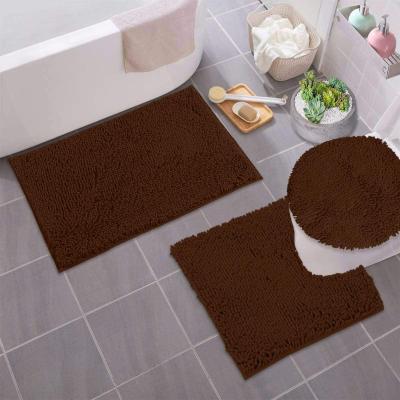 China Factory Wholesale RTS Viable Washable Quick Dry Absorbent Chenille Shaggy Non Slip Bath Mat for sale