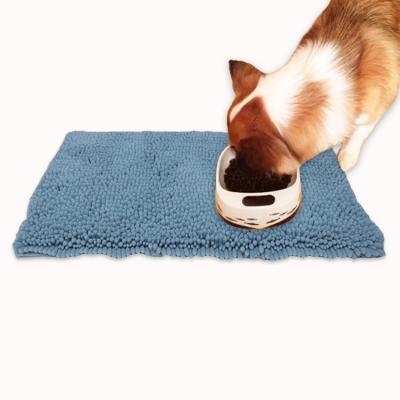 China Sustainable Microfiber Chenille Dog Food Mat for sale