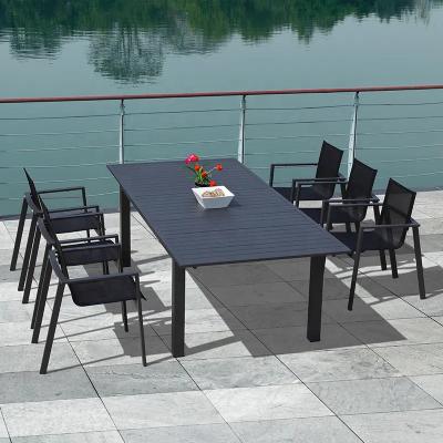 China MANDELA Modern Outdoor Party Tables And Chairs Coffee Table Set Square Patio Table And Chairs Outdoor Restaurant Furniture for sale