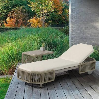 China Modern Durable MANDELA Quality Waterproof Soft Sun Bed Outdoor Patio Furniture Hotel Pool Sun Sofa With Cushion for sale