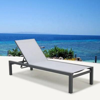 China MANDELA Sun Lounger Sofa Modern Outdoor Patio Garden Aluminum Sofa Pool Beach Chair for sale