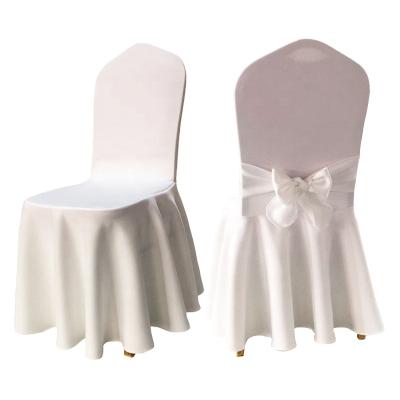 China Elastic No Need Gathered Ironing Ivory Skirt Chair Cover for sale