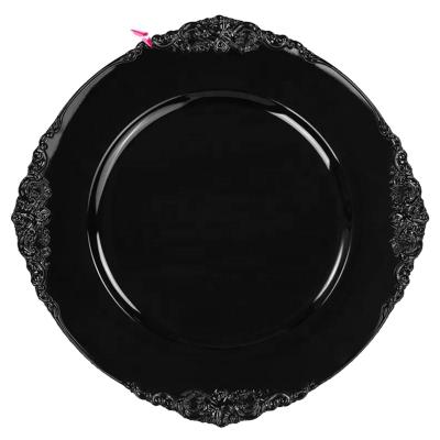 China Disposable Black Plastic Party Dishes for sale