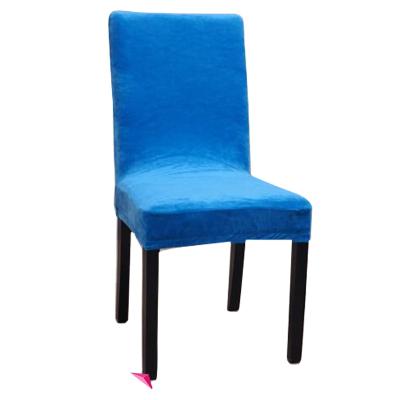 China Half Spandex Velvet Elastic/Stretchable Blue Wedding Panne Chair Covers for sale