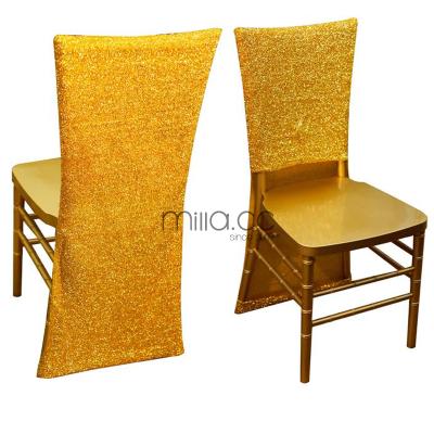 China Shiny Metallic Gold Sequin Silver Chiavari Chair Cowl For Wedding Party Christmas for sale