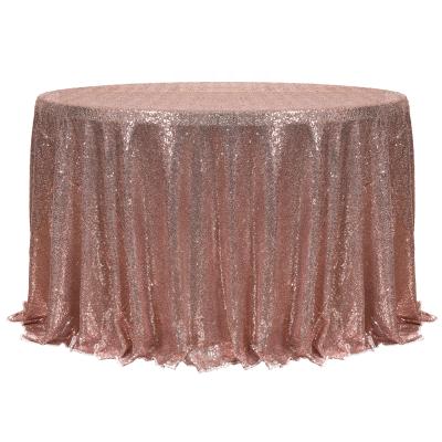 China Wedding Waterproof Rose Gold Sequin Tablecloth for sale