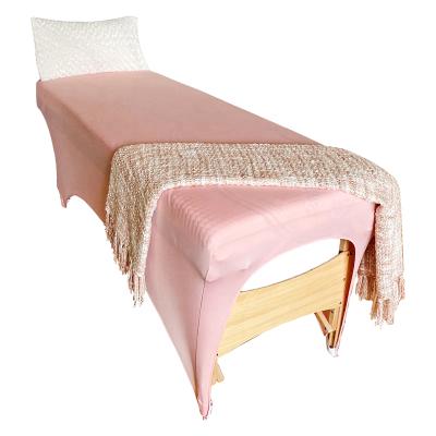 China Wrinkle Resistant Elastic Stretchable Beauty Eyelash Table Cover Extension Fitted Bedspread for sale