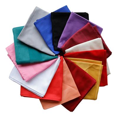 China Durable Square Solid Colors Cotton Dinner Napkins With Satin Band for sale