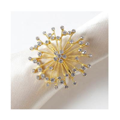 China Wedding Decoration Diamond Viable Gold Napkin Ring for sale