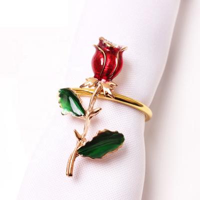 China Cheerful Valentine's Party Decoration Viable Valentine's Day Rosette Napkin Ring for sale