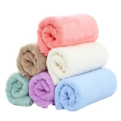 China High Quality Sustainable Fabric Coral Fleece Microfiber Bath Towel Super Absorbent Face Towel for sale