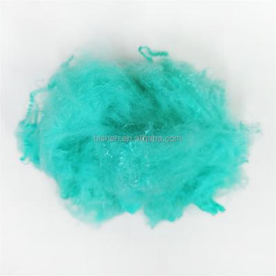 China Anti-deformation recycled polyester fiber blue export Egypt used for spinning 1.5D38MM for sale