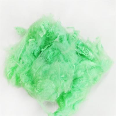 China Abrasion-Resistant GRS Certified 100% Recycled Bishen Staple Polyester Fiber 15D64MM Green Used For Carpet for sale