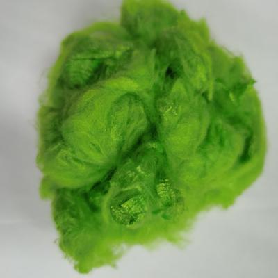 China Anti-deformation Recycled Polyester Fiber Green Used For Spinning 7D64MM for sale