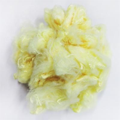 China Abrasion-resistant Chinese Dyed Recycled Solid Polyester Fiber Yellow 3D51MM for sale