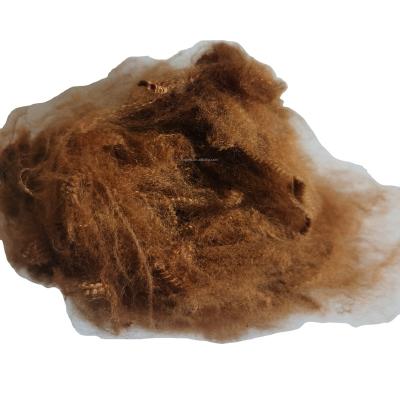 China Abrasion-Resistant GRS Certified 100% Recycled Polyester Staple Fiber Manufacturer's Coffee 1.5D44MM for sale