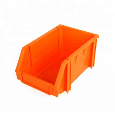 China Eco - Friendly Orange Color Plastic Stack And Hang Back Storage Bin for sale