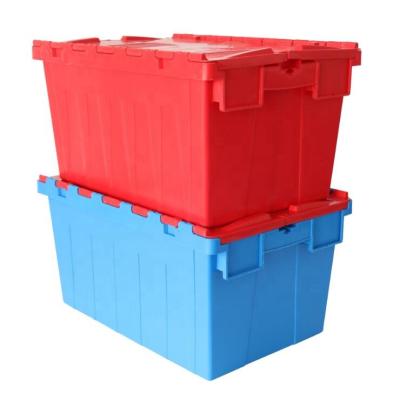 China Sustainable High Quality Industrial Plastic Storage Crate Plastic Movable Box With Lid for sale