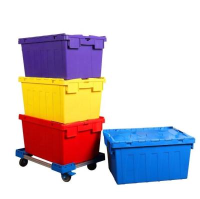 China Sustainable Stackable Plastic Crates Turnover Box With Lid Plastic Swap Crate for sale