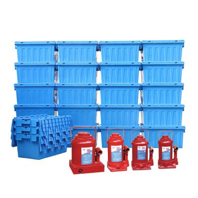 China Large Solid Lid Storage Container Box Tied Logistic Mobile Plastic Turnover Box for sale