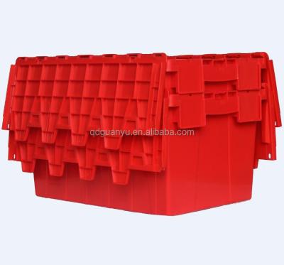 China Wholesale Stackable Price Stackable Plastic Storage Crate Tall Stackable Crate With Lid Tied Lid Packing Container for sale