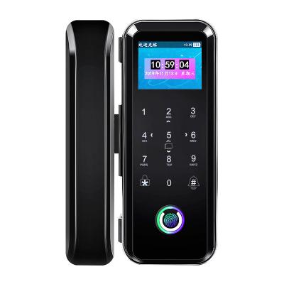 China Factory offer zinc alloy frameless Tuya smart glass door lock (TT lock) for sale