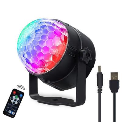 China Mini Voice Control Colorful Rotating Christmas Decoration Light LED Crystal Magic Ball Light Remote Control Stage Light for sale