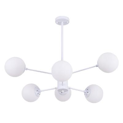 China Nordic Simple Brass Postmodern Milky White Light Hanging Decorative 12 Arms Style Lamps Modern Contemporary Western Pendent Chandelier Lamp for sale