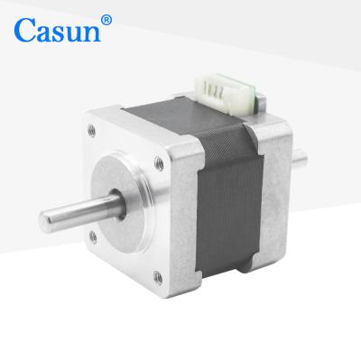 China 1.8 Degree NEMA 14 Stepper Motor Dual Shaft 0.15N.m 4 Wires For Surveillance Camera for sale