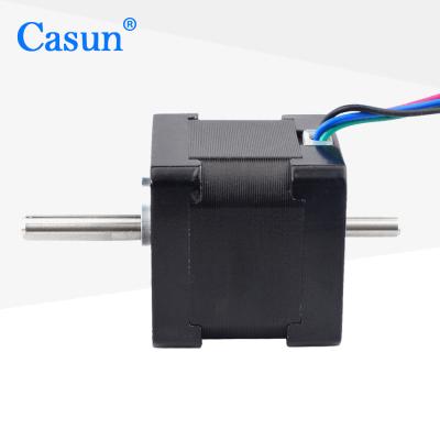 China Dual Shaft Nema 14 Stepper Motor 4 Leads 34mm 1.8deg 18Ncm 25.56oz.in 0.8A Step Motor for sale