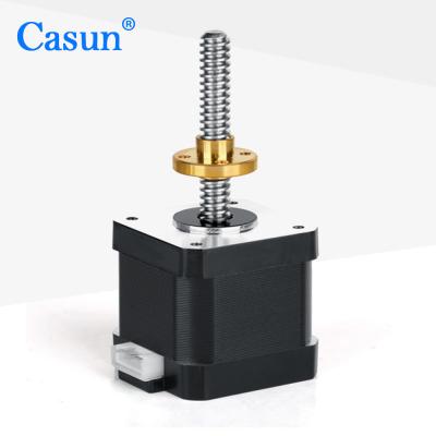 Chine Moteur pas à pas de la NEMA 17 linéaires de Casun 34mm avec la vis sans fin 42mm 6.4V 1.28A à vendre