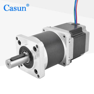 China 57*57*54mm NEMA 23 Planetary Gear Stepping Motor Dual Shaft 50/1 Voor extrusie machine Te koop