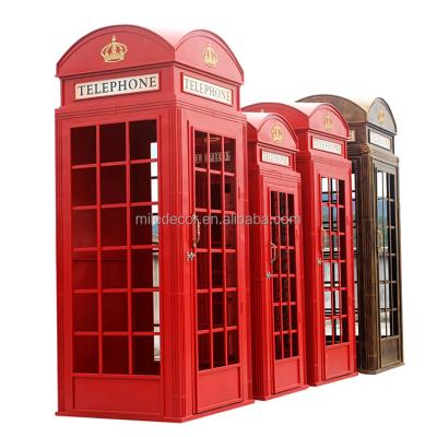 China Party / Wedding British Wedding Decoration Telephone Booth Decoration Antique Red Floral Telephone Booth For Wedding Props for sale