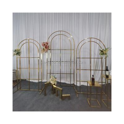 China Wedding Luxury Wedding Supplies Gold Stainless Steel Arch Wedding Decoration for sale