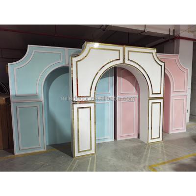 China Wedding Factory Price Acrylic Frame Wedding Stage Backdrop Arch Wedding Backdrops For Sale for sale