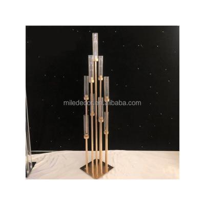 China Wedding Decoration Weddings Table Centerpieces Decoration Gold Candlesticks Metal Candle Holders for sale