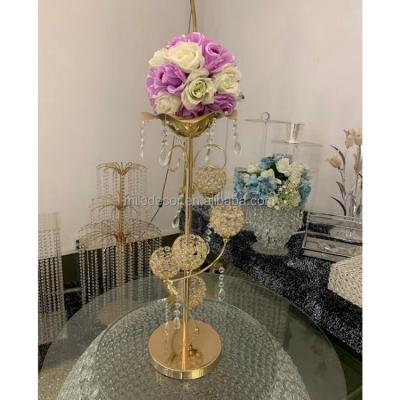 China Wedding Metal Candlestick Table Centerpieces Wholesale Tall Flower Stand For Wedding for sale