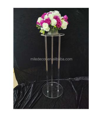 China Wholesale Clear Crystal Wedding Decor Beautiful Flower Stand Acrylic Flower Stand Easily Assembled And Durable Centerpiece for sale