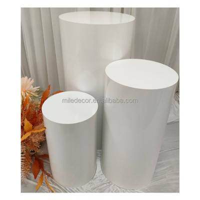 China Party / Wedding Decoration Event Backdrop Decoration Custom White Color Wedding Dessert Flower Stand Round Pedestal for sale