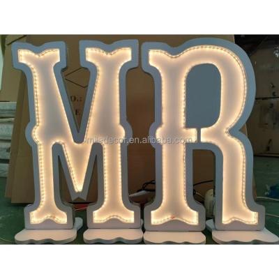 China Wedding Decoration Romantic Wedding Led Light Up Alphabet Letter Number Lights Standing for sale