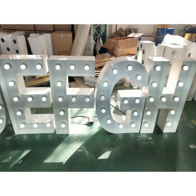 China Buildings Manufacture Wedding Supplier Marquee Letter Lights Giant Metal Light Up Marquee Letters for sale