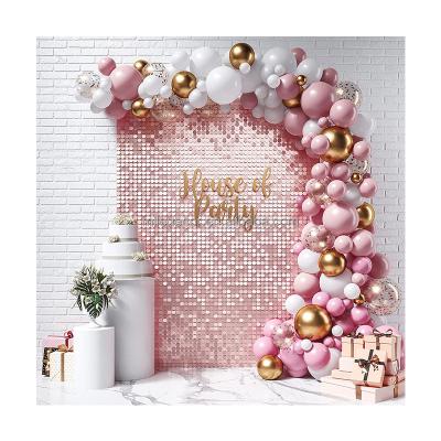 China Wedding Home Party Decoration Pink Shimmer Wall Sequin Backdrop Panels for sale