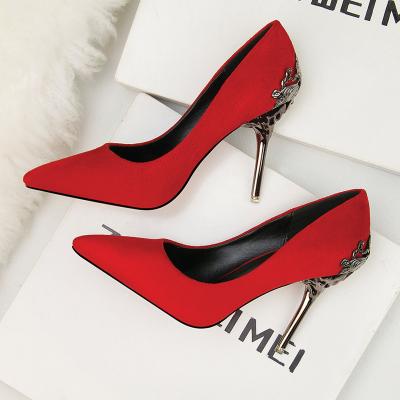 China Factory direct supply elegant women wedding shoes sexy stiletto leather breathable pumps women's shoes heels pumps for sale