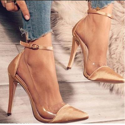 China Lightweight Hot Selling Clear Heels Pumps All-matched Pointed Toe Stilettos Ladies Heels Womens High Heel Shoes for sale