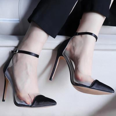 China New Lightweight Designer Sexy High Heels Heel Pumps Led Toe Stilettos Transparent Heels for sale